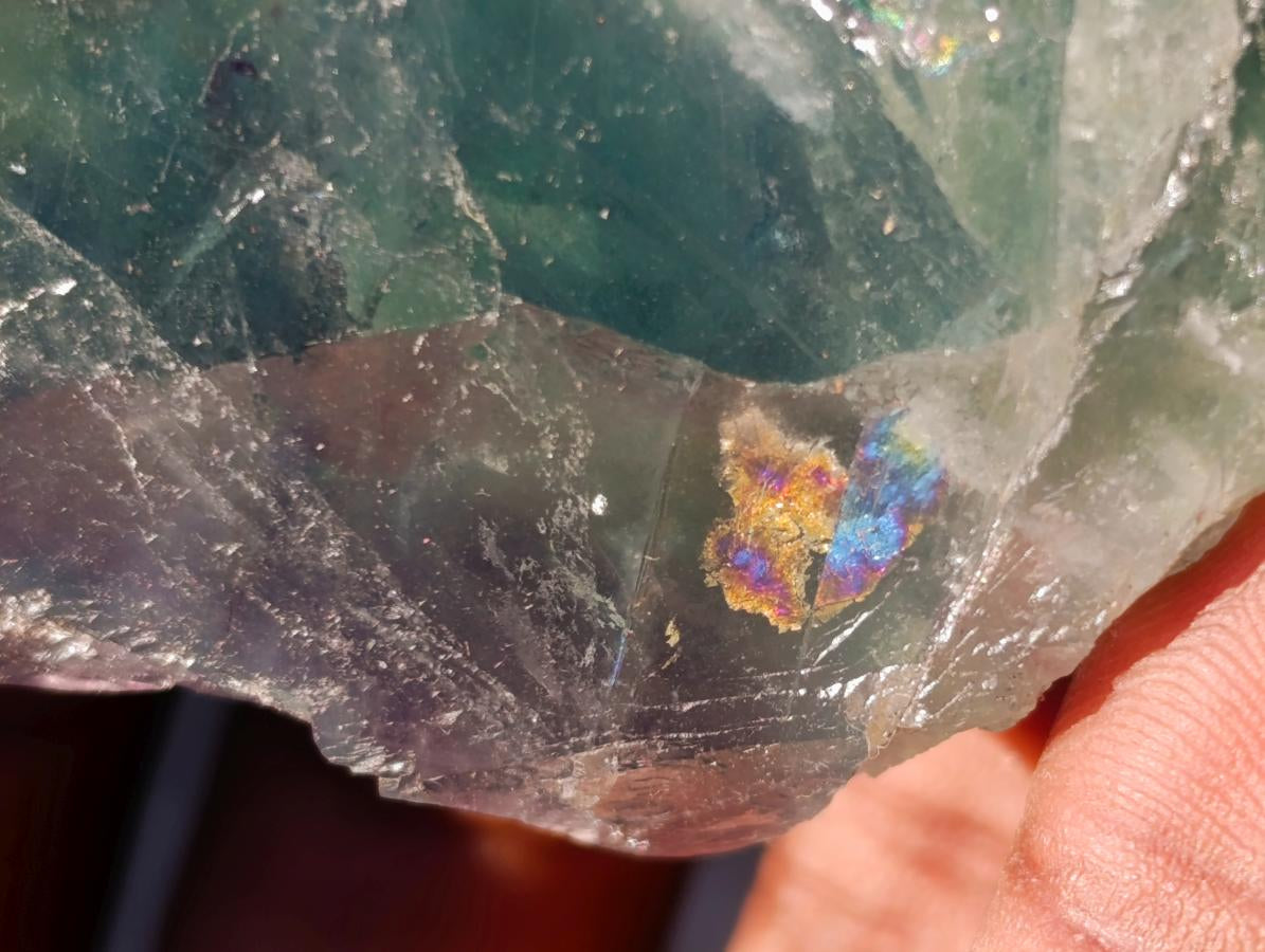 Polished One Side Watermelon Fluorite Slices x 4 From Uis, Namibia - Toprock Gemstones and Minerals 