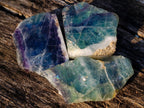 Polished One Side Watermelon Fluorite Slices x 4 From Uis, Namibia - Toprock Gemstones and Minerals 