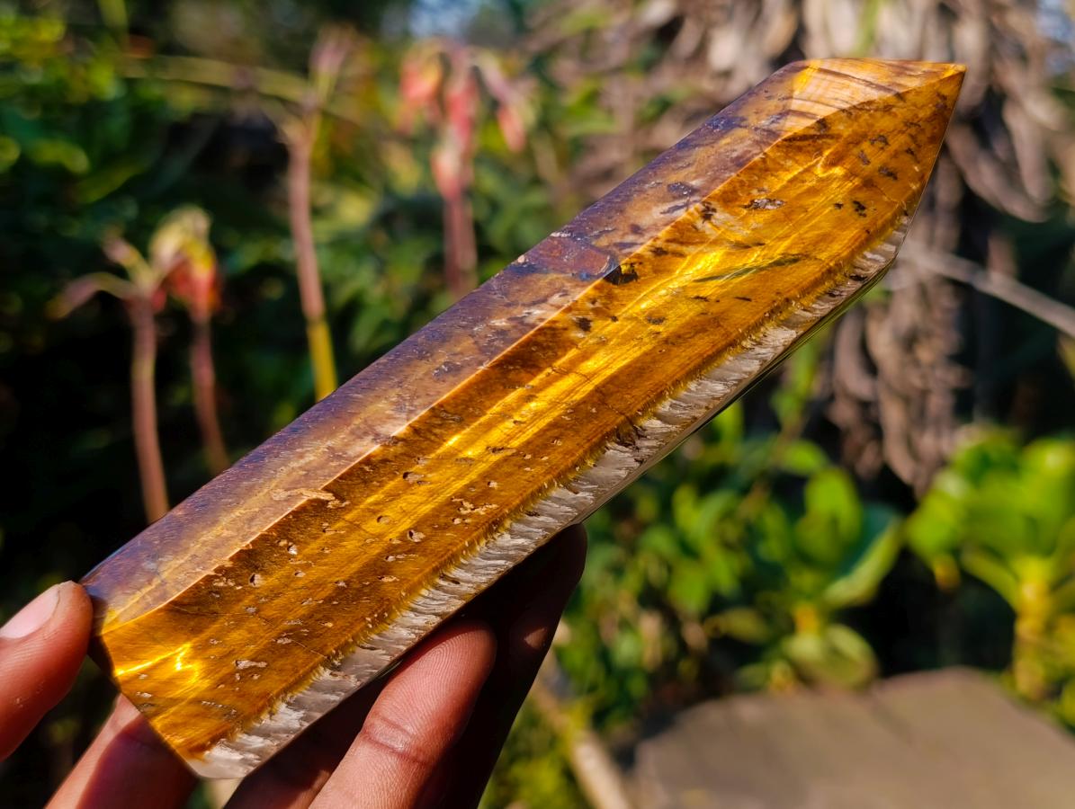 Polished Golden-Blue Tigers Eye Display Crystals x 4 From Prieska, South Africa - Toprock Gemstones and Minerals 