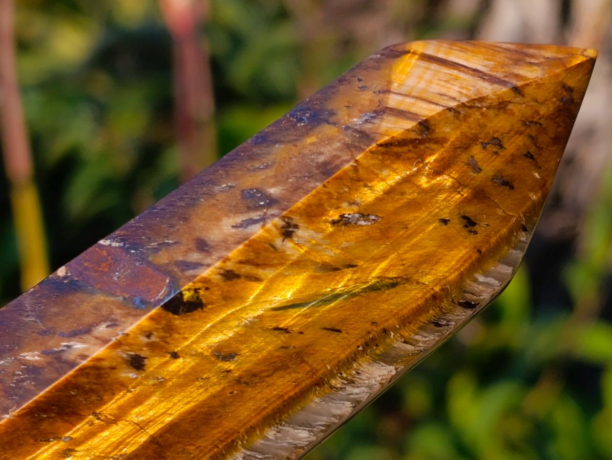 Polished Golden-Blue Tigers Eye Display Crystals x 4 From Prieska, South Africa - Toprock Gemstones and Minerals 