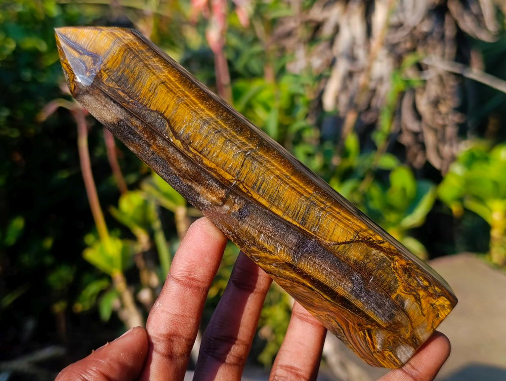 Polished Golden-Blue Tigers Eye Display Crystals x 4 From Prieska, South Africa - Toprock Gemstones and Minerals 