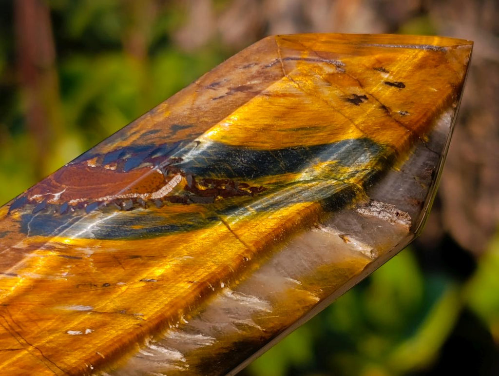 Polished Golden-Blue Tigers Eye Display Crystals x 4 From Prieska, South Africa - Toprock Gemstones and Minerals 