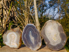 Polished Banded Agate Slices with Natural Edging x 6 From Madagascar - Toprock Gemstones and Minerals 