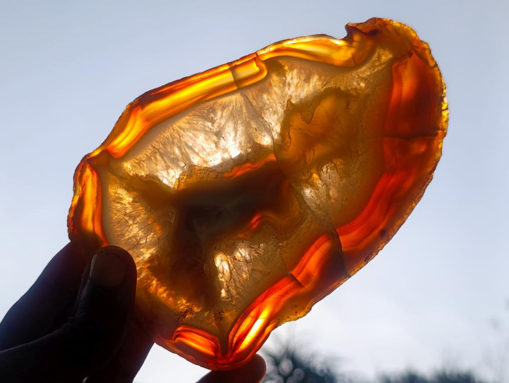 Polished Banded Agate Slices with Natural Edging x 6 From Madagascar - Toprock Gemstones and Minerals 