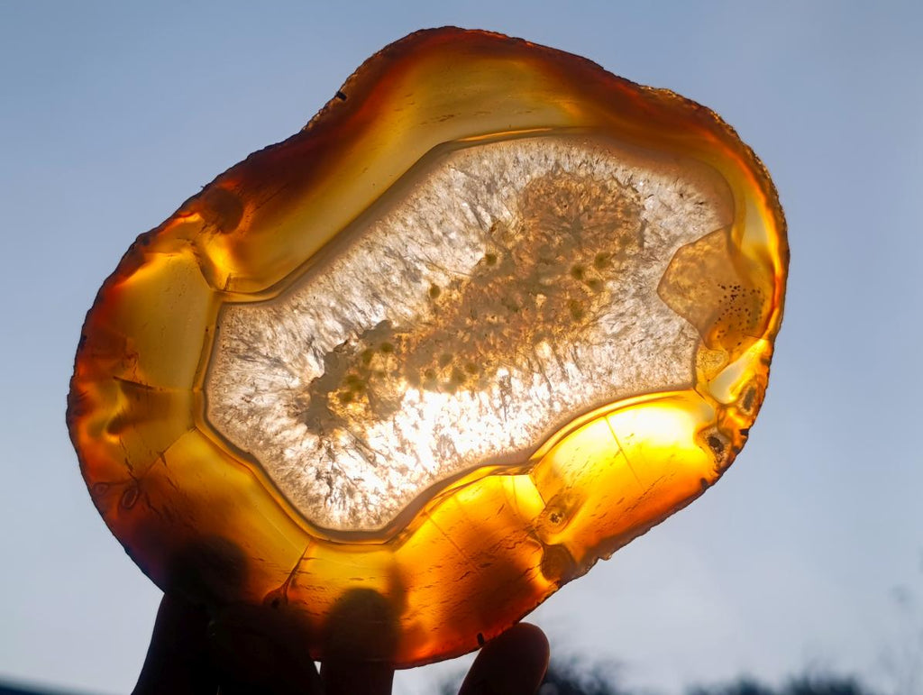 Polished Banded Agate Slices with Natural Edging x 6 From Madagascar - Toprock Gemstones and Minerals 