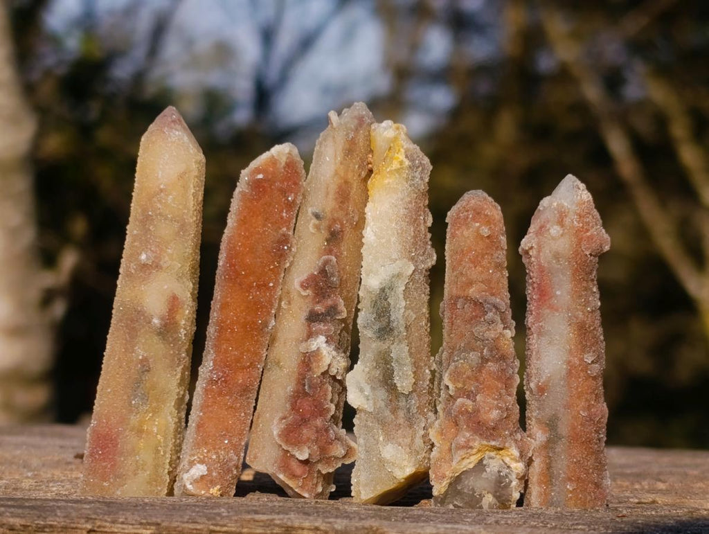 Natural Hematoid Tinted Drusy Fairy Spirit Quartz Single Crystals x 70 From South Africa - Toprock Gemstones and Minerals 