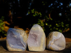 Polished Blue Lace Agate Geode Standing and Free Forms x 12 From Nsanje, Malawi - Toprock Gemstones and Minerals 