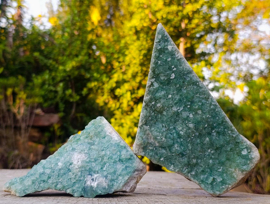 Natural Green Cubic Fluorite Specimens x 3 From Mandrosonoro, Madagascar - Toprock Gemstones and Minerals 