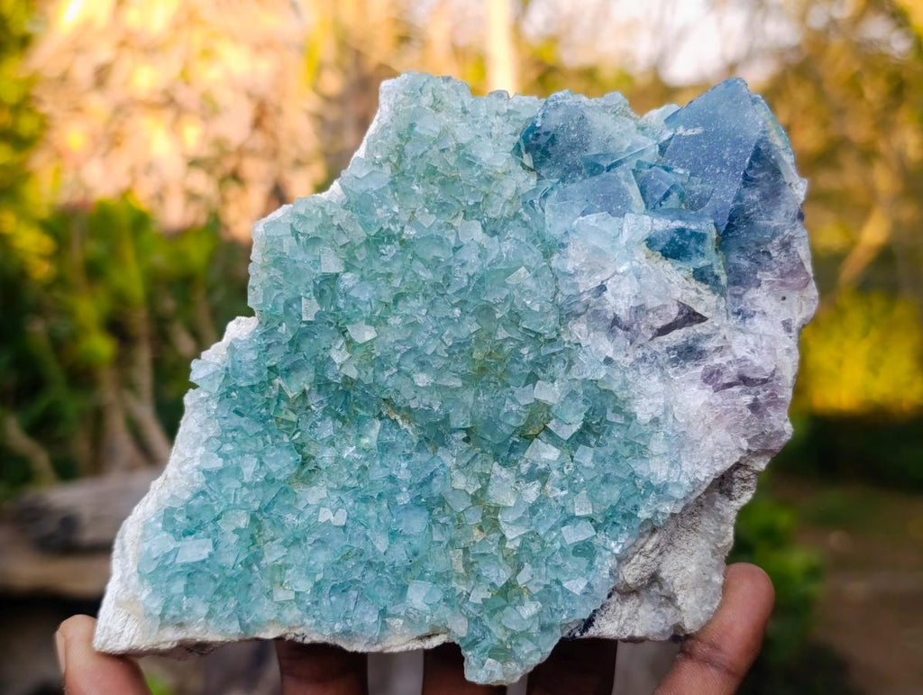 Natural Green Cubic Fluorite Specimens x 3 From Mandrosonoro, Madagascar - Toprock Gemstones and Minerals 