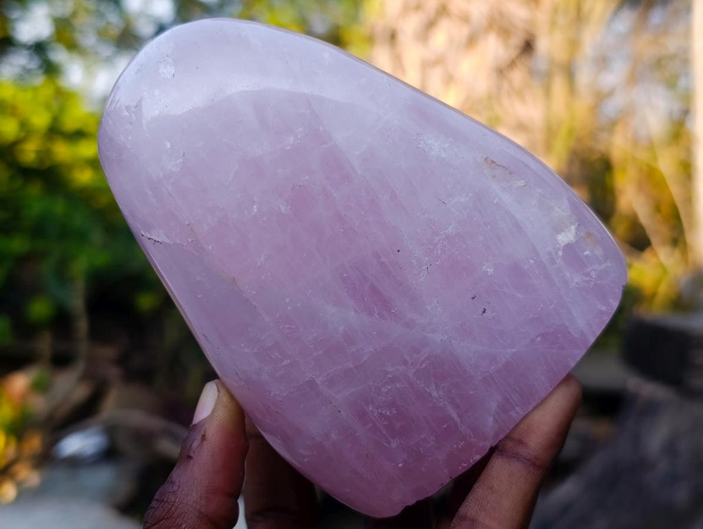 Polished Rose Quartz Standing Display Pieces x 3 From Zimbabwe - Toprock Gemstones and Minerals 