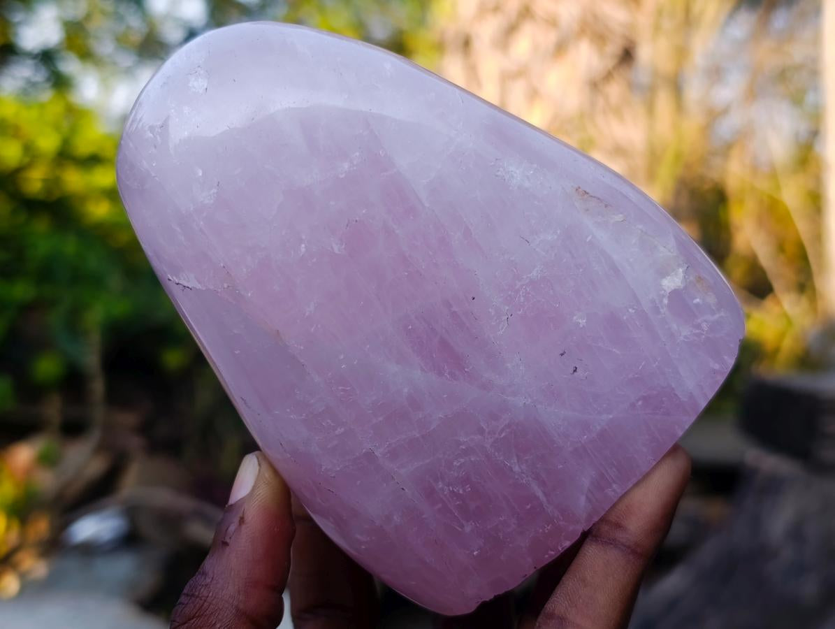 Polished Rose Quartz Standing Display Pieces x 3 From Zimbabwe - Toprock Gemstones and Minerals 