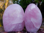 Polished Rose Quartz Standing Display Pieces x 3 From Zimbabwe - Toprock Gemstones and Minerals 