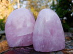 Polished Rose Quartz Standing Display Pieces x 3 From Zimbabwe - Toprock Gemstones and Minerals 