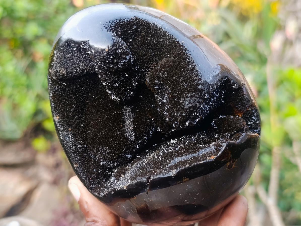 Polished Septerye Sauvage "Dragons Egg" Geodes x 2 From Mahajanga, Madagascar - Toprock Gemstones and Minerals 