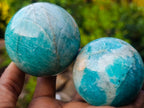 Polished Amazonite Spheres x 6 From Madagascar - Toprock Gemstones and Minerals 