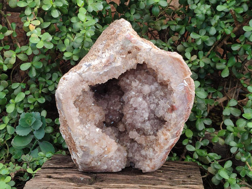 Polished XXL Agate with Smokey Amethyst Geode Centre x 1 From Maintirano, Madagascar - Toprock Gemstones and Minerals 