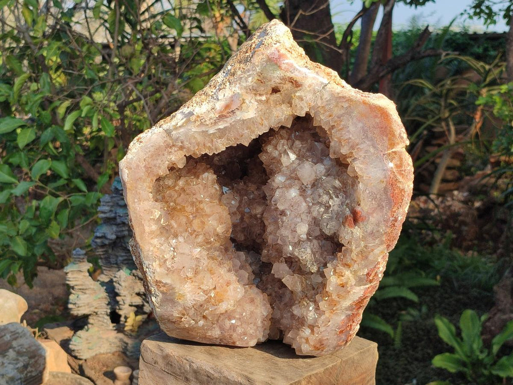 Polished XXL Agate with Smokey Amethyst Geode Centre x 1 From Maintirano, Madagascar - Toprock Gemstones and Minerals 