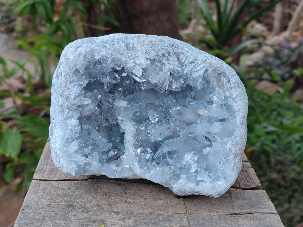 Natural Blue Celestite Geode Specimens x 2 From Sakoany, Madagascar - Toprock Gemstones and Minerals 