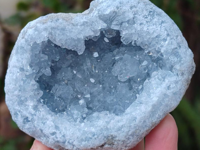 Natural Blue Celestite Geode Specimens x 2 From Sakoany, Madagascar - Toprock Gemstones and Minerals 