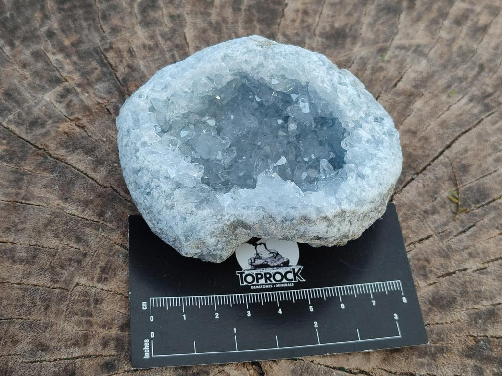 Natural Blue Celestite Geode Specimens x 2 From Sakoany, Madagascar - Toprock Gemstones and Minerals 