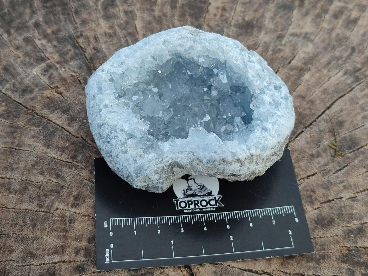 Natural Blue Celestite Geode Specimens x 2 From Sakoany, Madagascar - Toprock Gemstones and Minerals 
