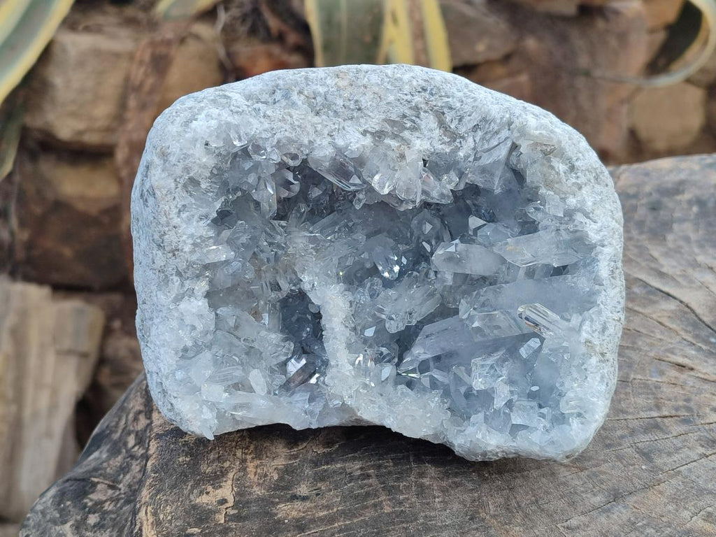 Natural Blue Celestite Geode Specimens x 2 From Sakoany, Madagascar - Toprock Gemstones and Minerals 