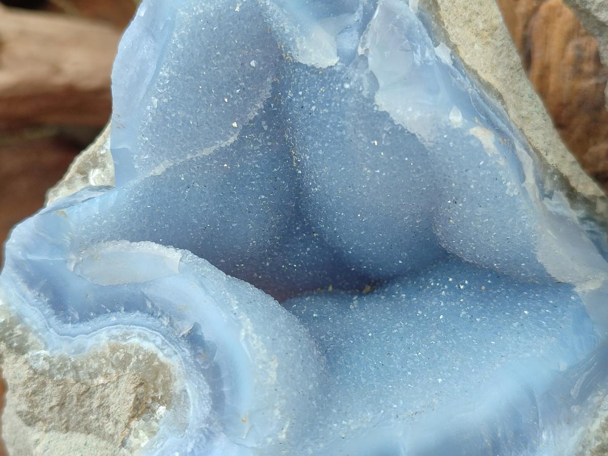 Natural Blue Lace Agate Specimens x 3 From Nsanje, Malawi - Toprock Gemstones and Minerals 