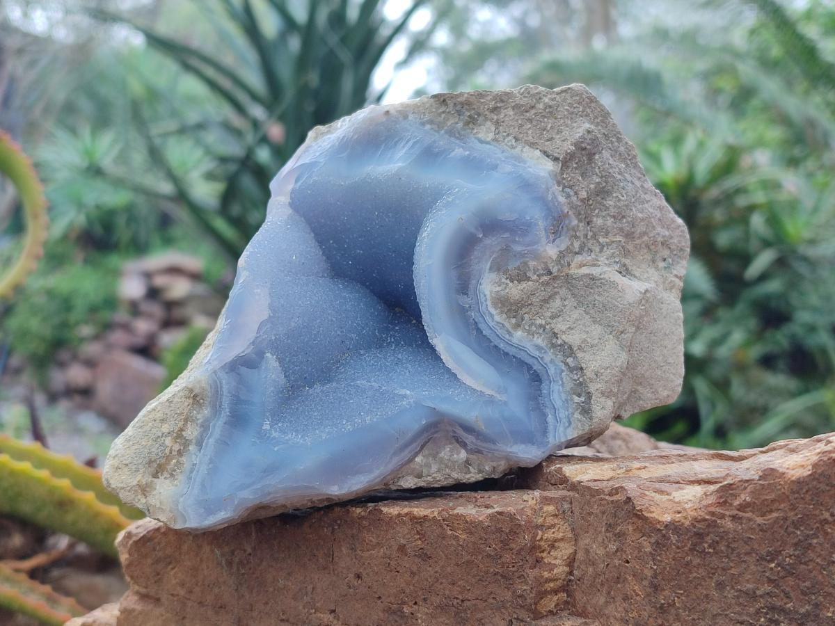 Natural Blue Lace Agate Specimens x 3 From Nsanje, Malawi - Toprock Gemstones and Minerals 