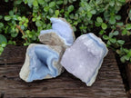 Natural Blue Lace Agate Specimens x 3 From Nsanje, Malawi - Toprock Gemstones and Minerals 