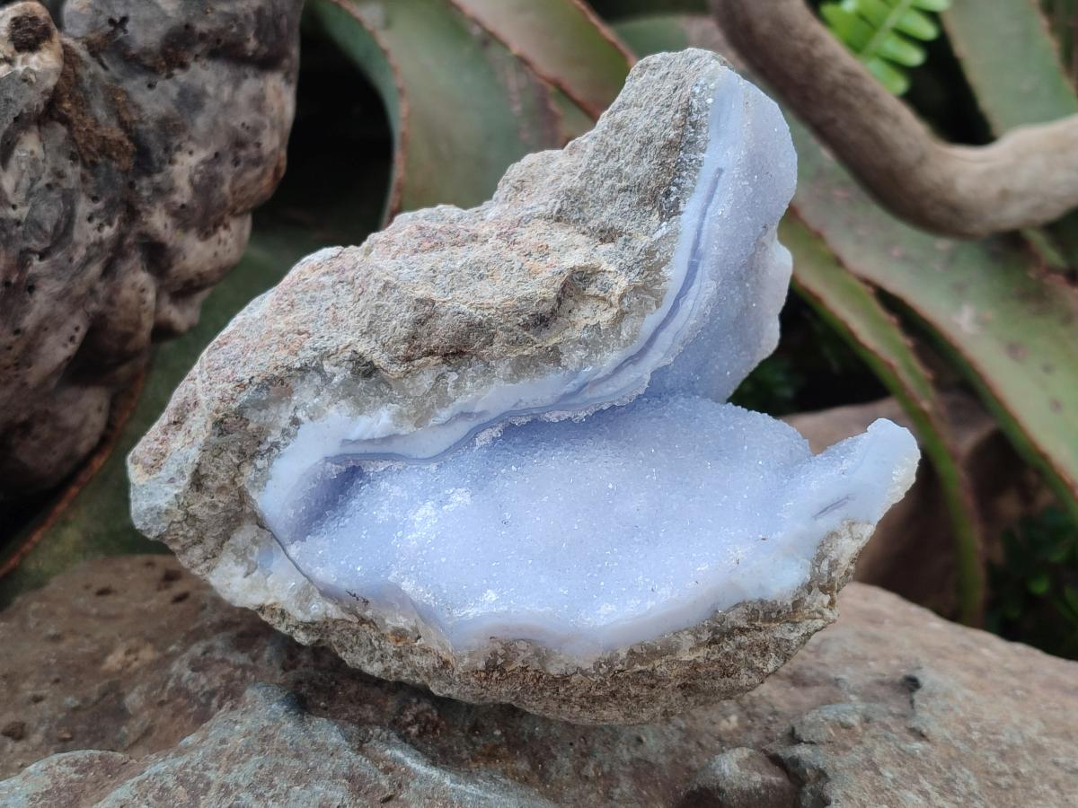 Natural Blue Lace Agate Specimens x 3 From Nsanje, Malawi - Toprock Gemstones and Minerals 