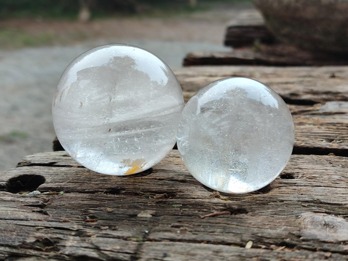 Polished Rock Crystal Balls x 6 From Amoron’i Mania, Madagascar - Toprock Gemstones and Minerals 
