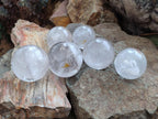 Polished Rock Crystal Balls x 6 From Amoron’i Mania, Madagascar - Toprock Gemstones and Minerals 