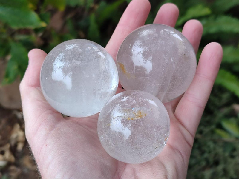 Polished Rock Crystal Balls x 6 From Amoron’i Mania, Madagascar - Toprock Gemstones and Minerals 