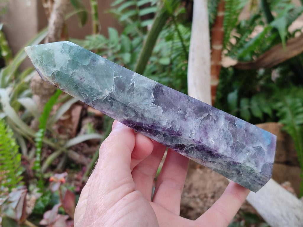Polished Watermelon Fluorite Display Crystals x 3 From Uis, Namibia - Toprock Gemstones and Minerals 