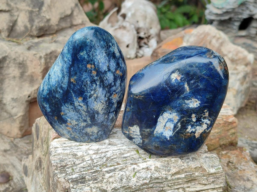 Polished Dumortierite Standing Display Pieces x 2 From Madagascar - Toprock Gemstones and Minerals 