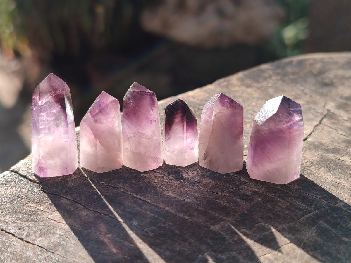 Polished MIni Amethyst Crystals x 79 From Akansobe, Madagascar - Toprock Gemstones and Minerals 