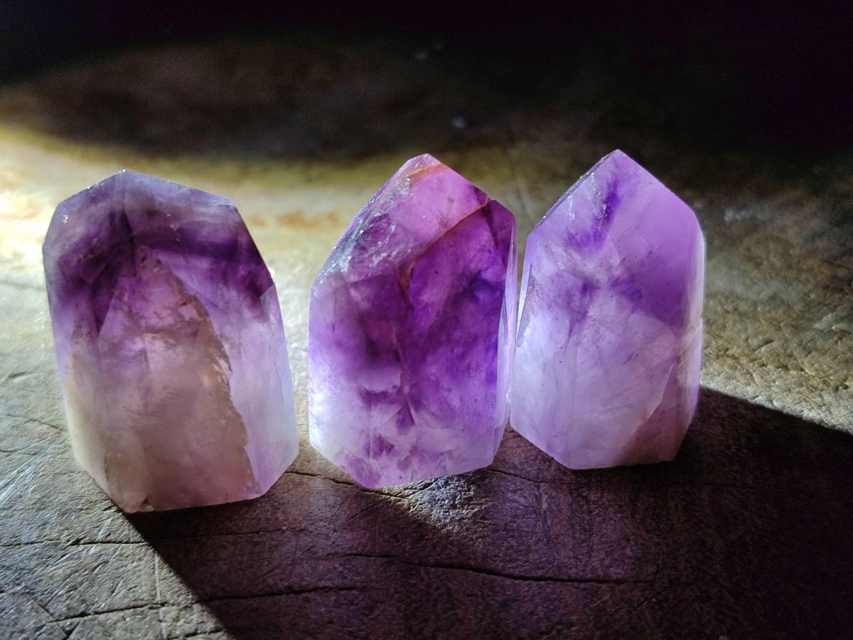 Polished MIni Amethyst Crystals x 79 From Akansobe, Madagascar - Toprock Gemstones and Minerals 