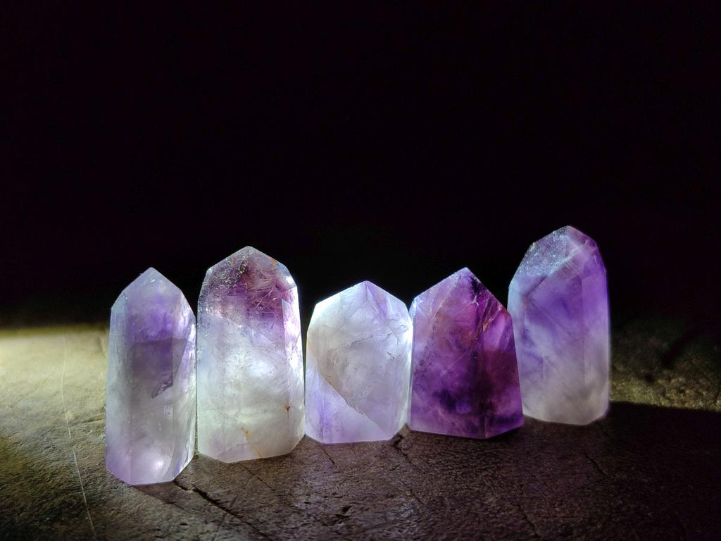 Polished MIni Amethyst Crystals x 79 From Akansobe, Madagascar - Toprock Gemstones and Minerals 