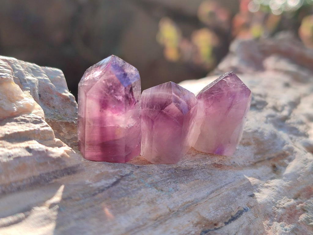Polished MIni Amethyst Crystals x 79 From Akansobe, Madagascar - Toprock Gemstones and Minerals 
