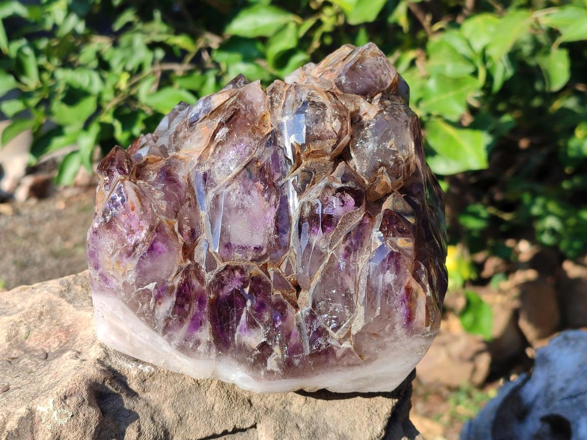 Polished XL Cascading Window Amethyst Cluster x 1 From Akansobe, Madagascar - Toprock Gemstones and Minerals 