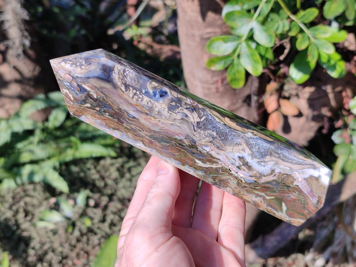Polished Ocean Jasper Display Crystal and Tower x 2 From Northwest Coast, Madagascar - Toprock Gemstones and Minerals 