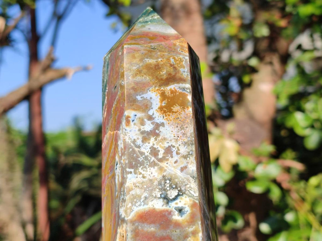 Polished Ocean Jasper Display Crystal and Tower x 2 From Northwest Coast, Madagascar - Toprock Gemstones and Minerals 