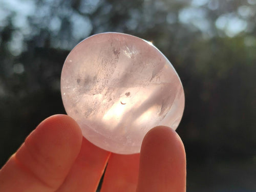 Polished Gemmy Rose Quartz Palm Stones x 20 From Madagascar - Toprock Gemstones and Minerals 