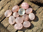 Polished Gemmy Rose Quartz Palm Stones x 20 From Madagascar - Toprock Gemstones and Minerals 