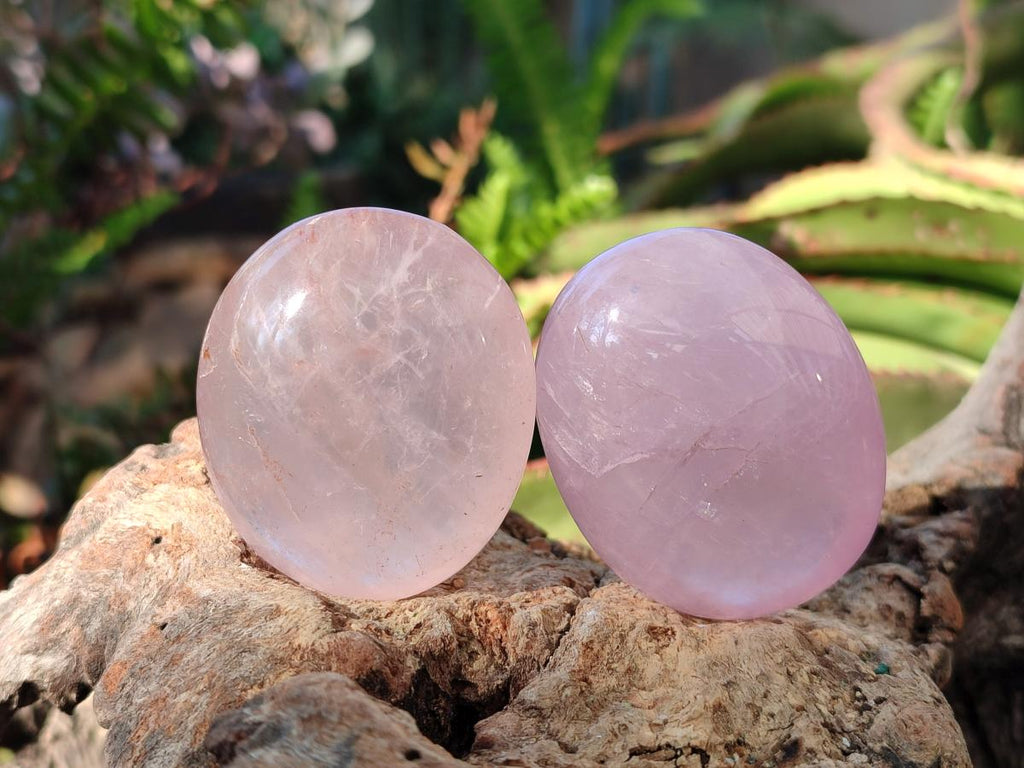 Polished Gemmy Rose Quartz Palm Stones x 20 From Madagascar - Toprock Gemstones and Minerals 