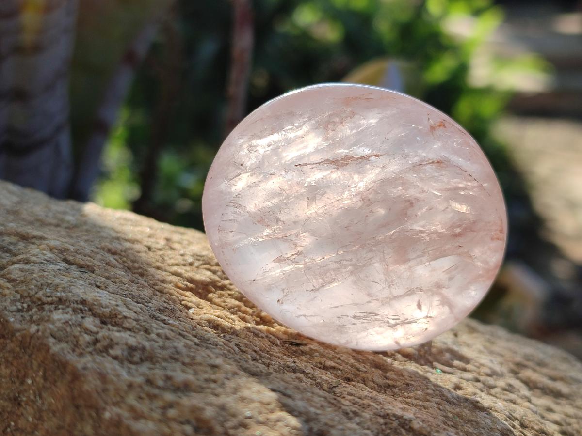 Polished Gemmy Rose Quartz Palm Stones x 20 From Madagascar - Toprock Gemstones and Minerals 