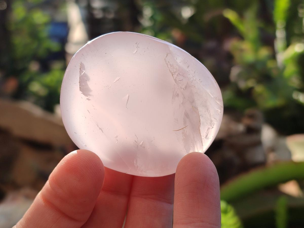 Polished Gemmy Rose Quartz Palm Stones x 20 From Madagascar - Toprock Gemstones and Minerals 
