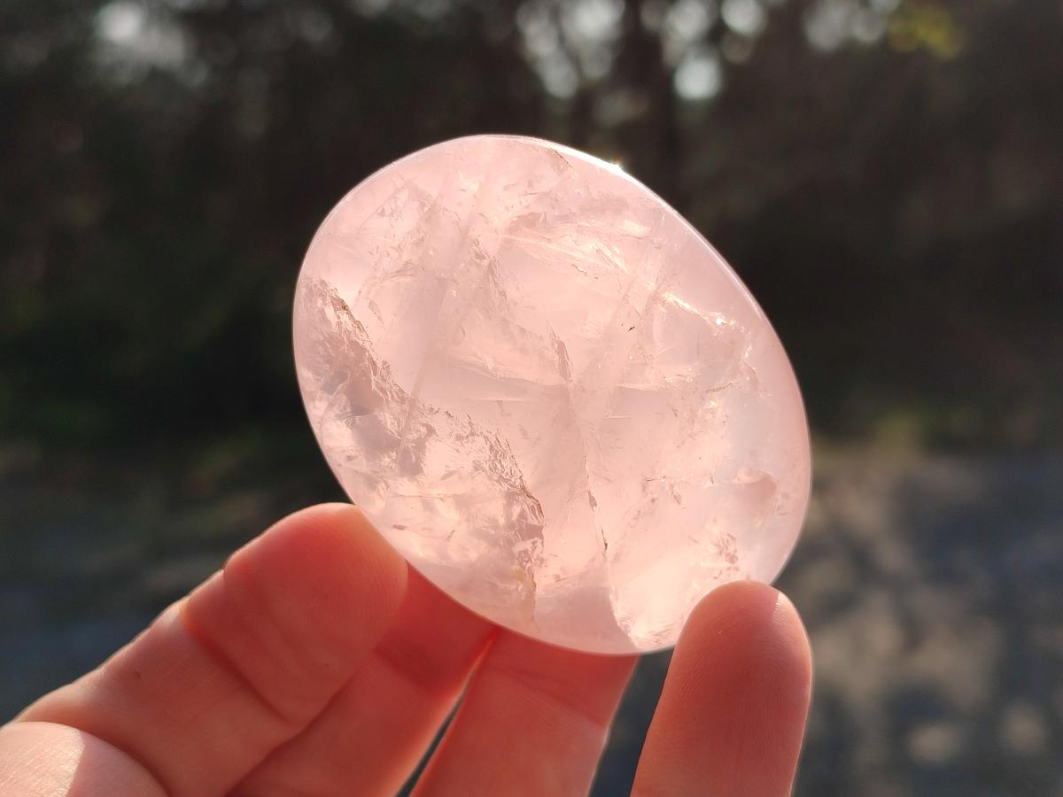 Polished Gemmy Rose Quartz Palm Stones x 20 From Madagascar - Toprock Gemstones and Minerals 