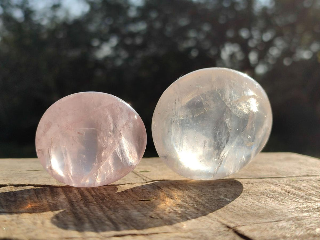 Polished Gemmy Rose Quartz Palm Stones x 20 From Madagascar - Toprock Gemstones and Minerals 