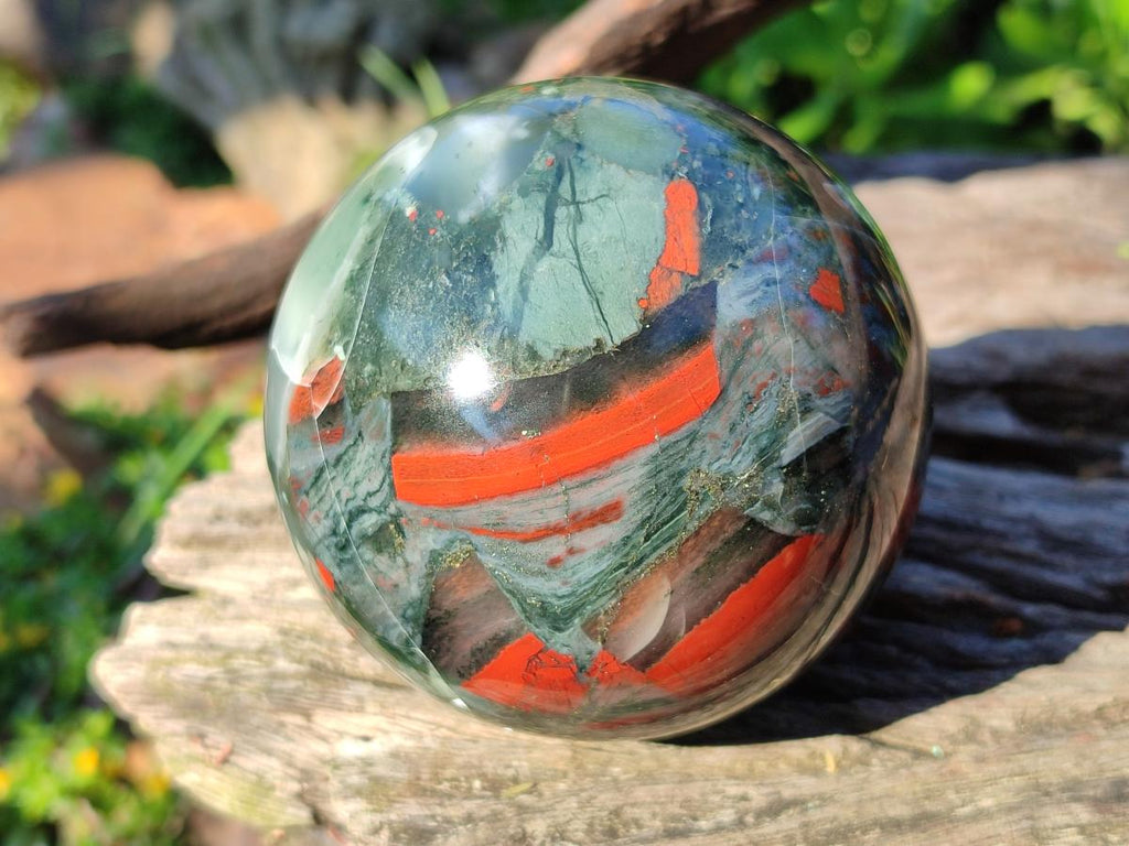 Polished Bloodstone Spheres x 3 From Swaziland - Toprock Gemstones and Minerals 
